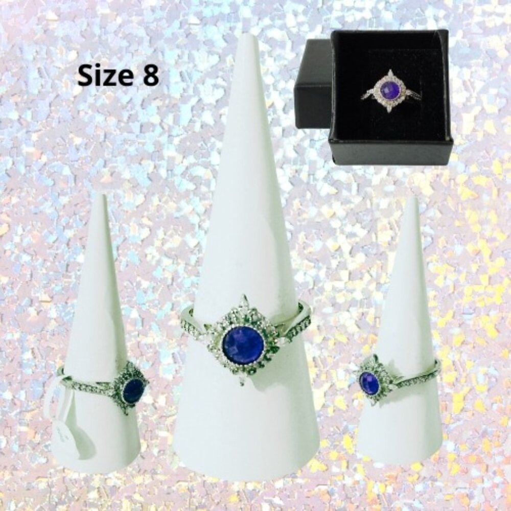 BP Genuine Amethyst Quartz Ring - Rhodium Plating (Size 8)